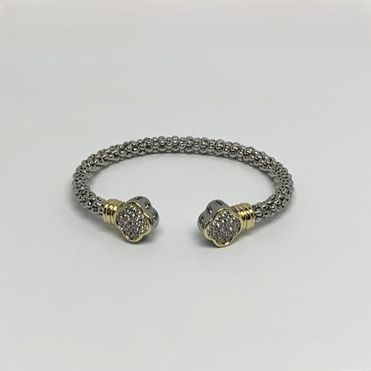 Cuff Cubic Zirconia Ends Bracelet