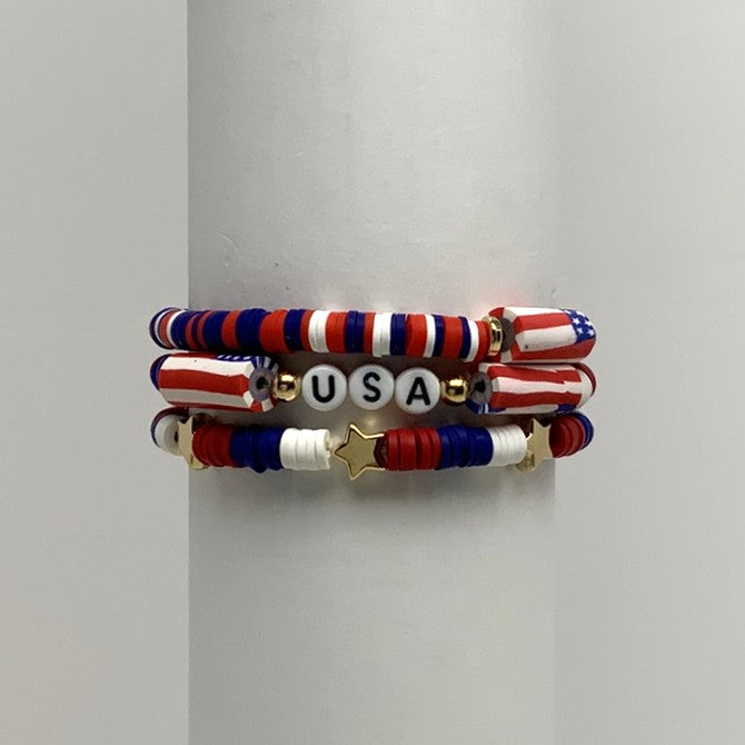 Stackable Patriotic "USA" Bracelet