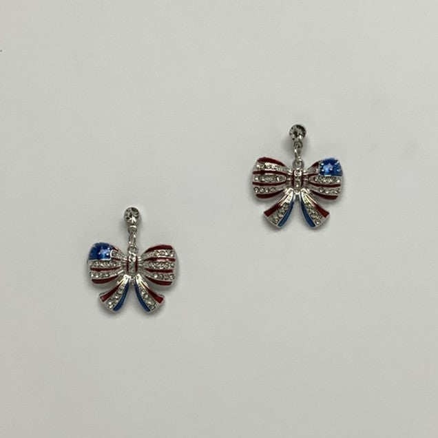 Patriotic Bow Earrings