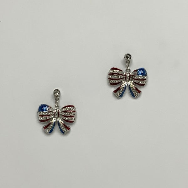 Patriotic Bow Earrings