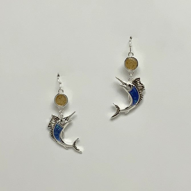Swordfish Enamel Drop Earrings