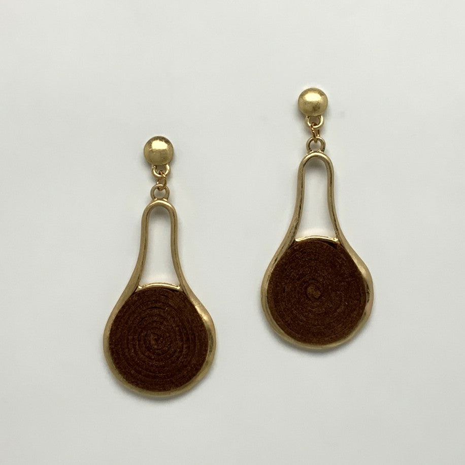 Pear Shape Frame Drop Earrings