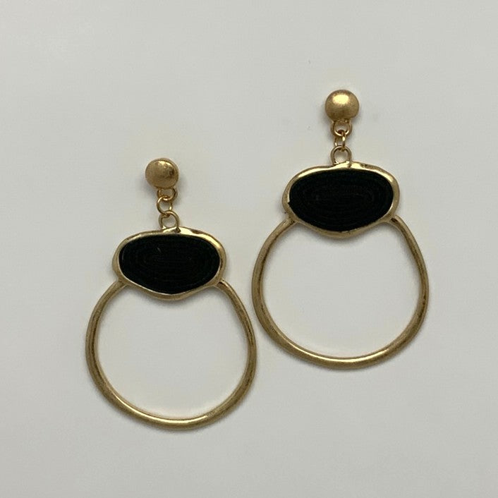 Hoop w/Oval Element Earrings