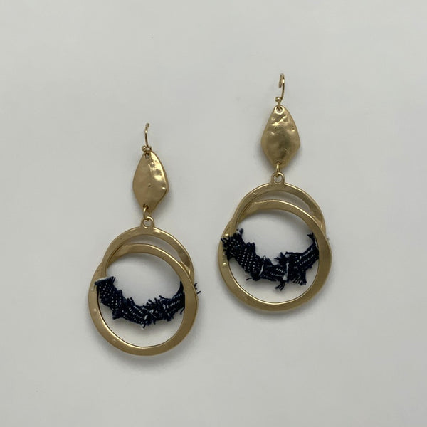 Looped Denim Hoop Earrings