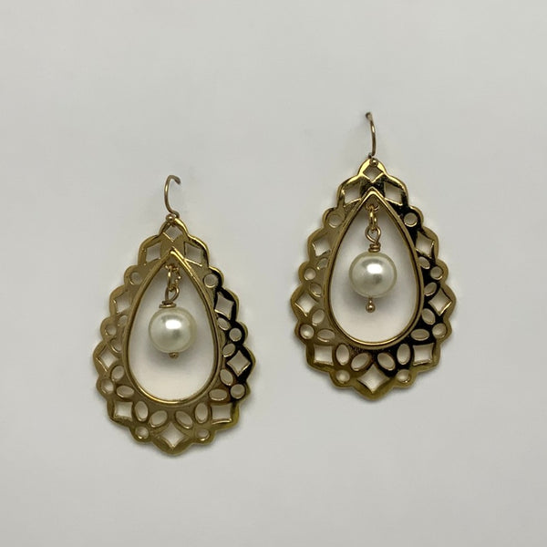 Filigree Design Teardrop Earrings