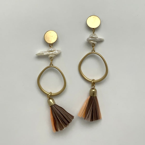 Pearls w/Long Tassel Earrings