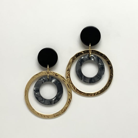 Layered Hoop Drop Earrings