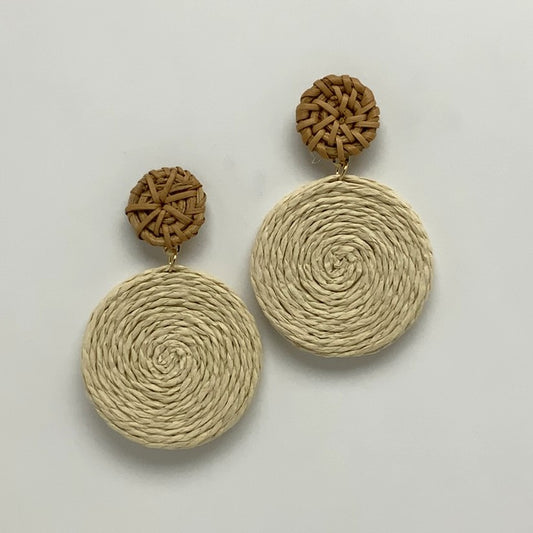 Twine Stud Disc Statement Earrings