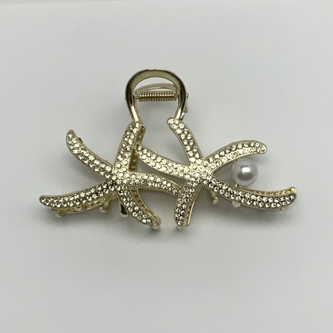 Starfish w/Pearl Bling Hair Claw Clip