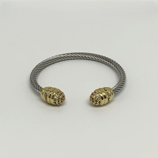 Two Toned Bling Cuff Bracelet