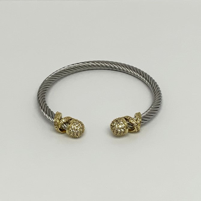 Two-Tone Bling Cuff Bracelet