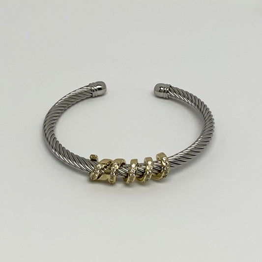 Twisted Cuff Two-Toned Bracelet