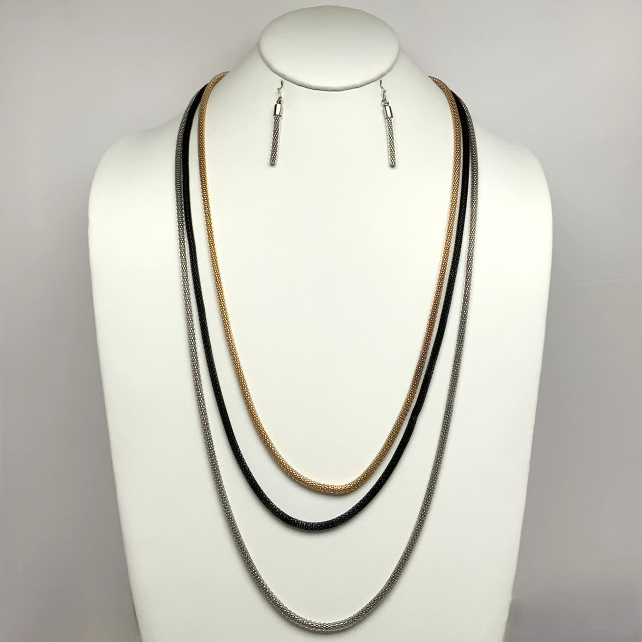 Layered Snake Chain Necklace Set