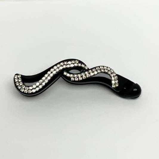 Rhinestone Wave Design Banana Clip-On
