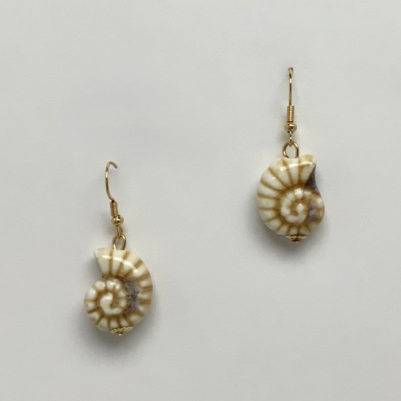 Spiral Shell Drop Earrings