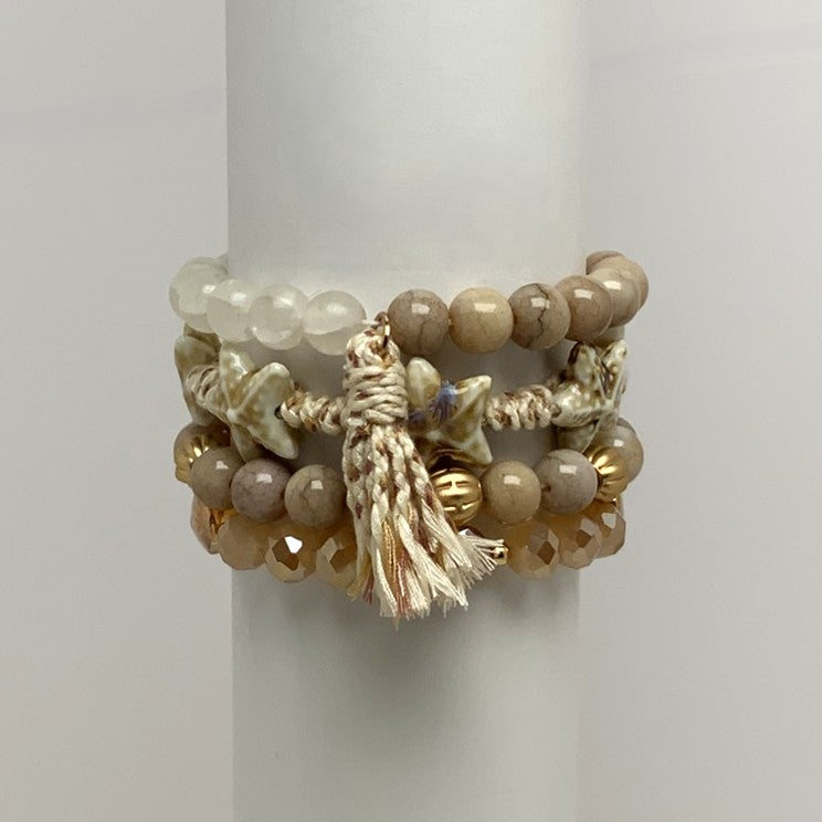 Crystal Bead Layered Bracelets