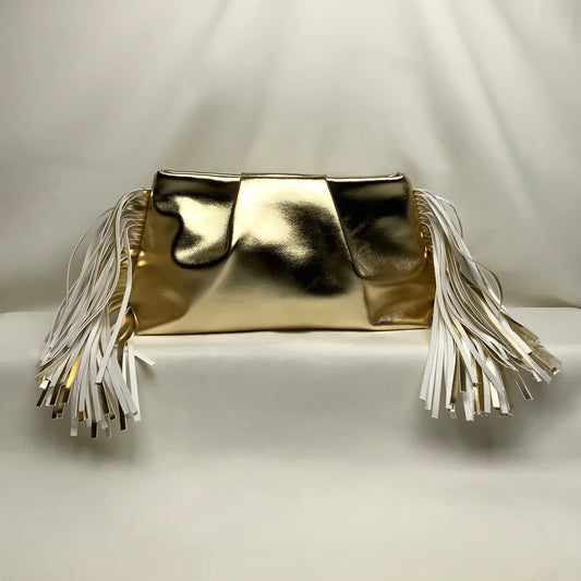 Side Tassels Metallic Clutch Purse