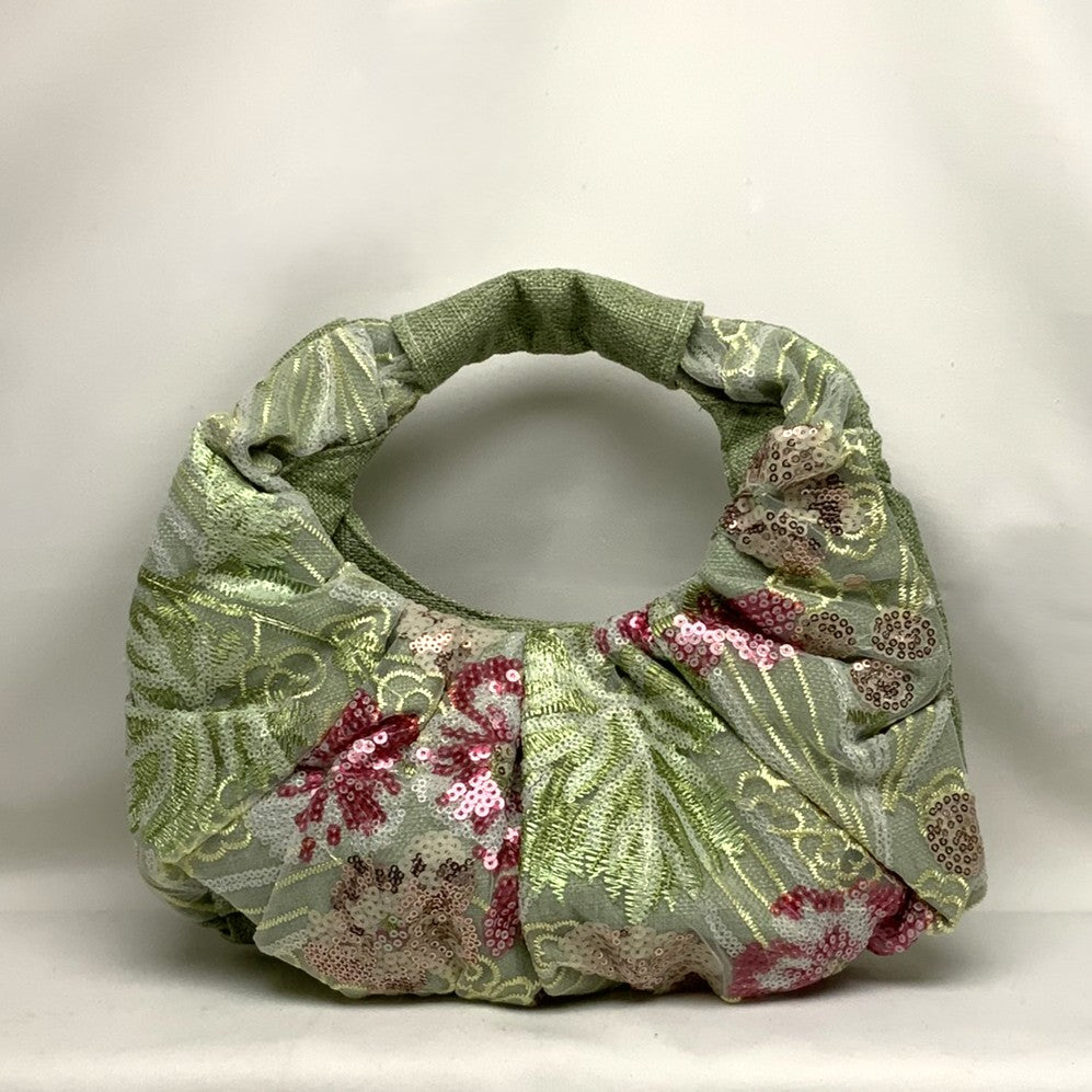 Flower Sequin Scrunch Handbag