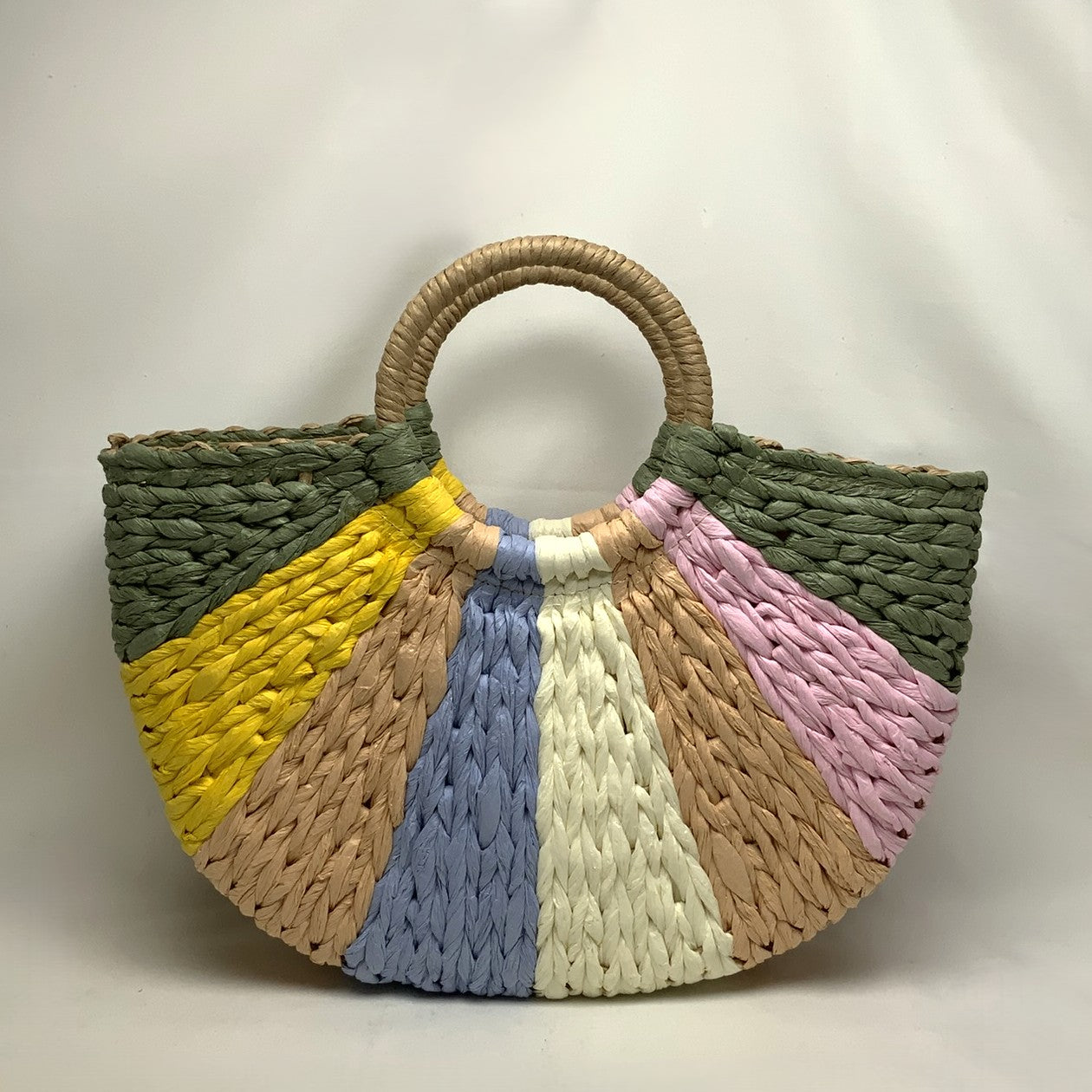 Braided Twine Half Moon Style Canvas Handbags (AC-122)