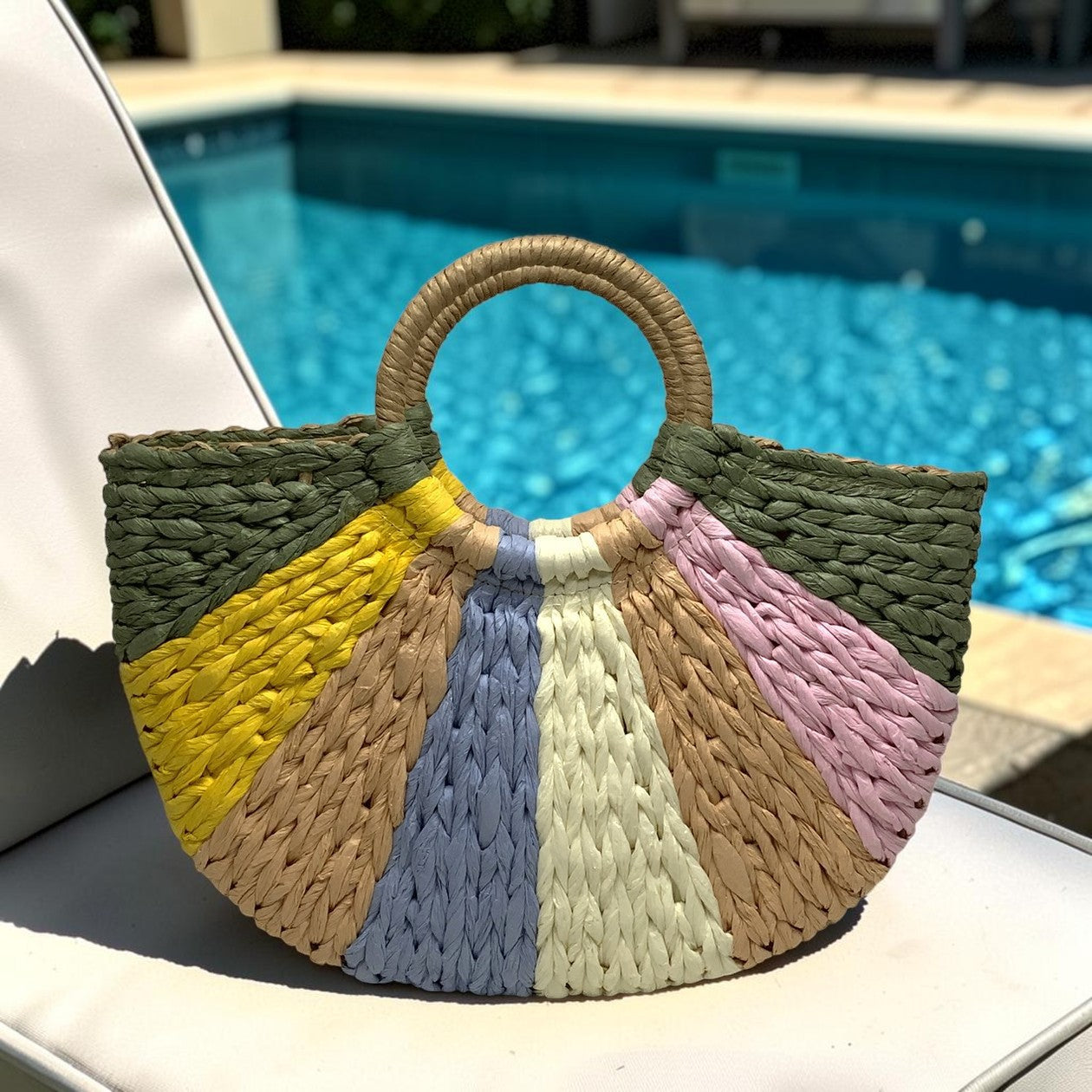 Braided Twine Half Moon Style Canvas Handbags (AC-122)