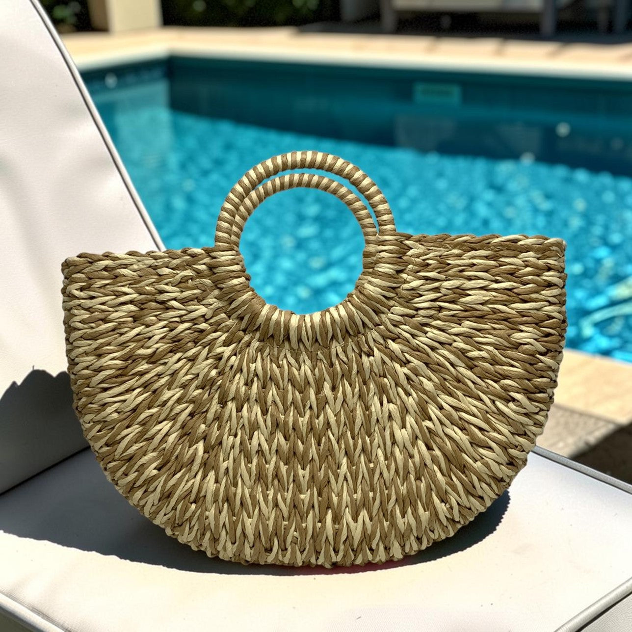 Braided Twine Half Moon Style Canvas Handbags (AC-122)