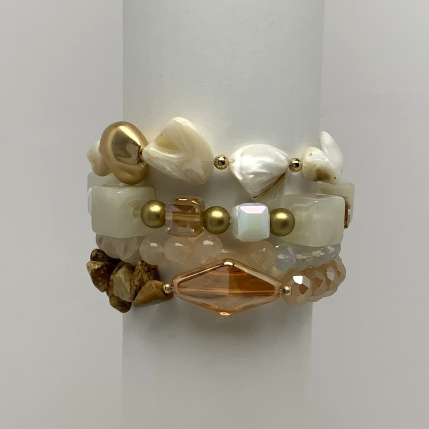 Layered Geometric Beaded Bracelet