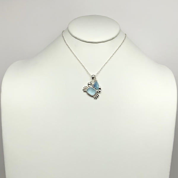 Crab Seaglass Pendant Necklace