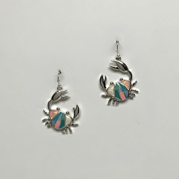 Enamel Crab Earrings