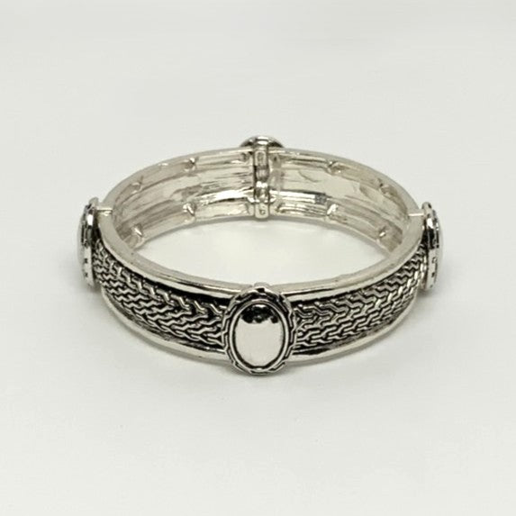 Textured Detail w/Oval Accent Bracelets