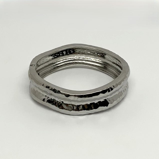 Wavy Textured Metal Cuff Bracelet