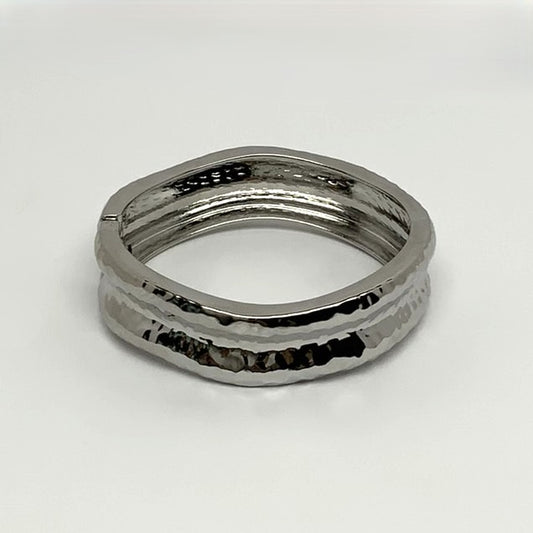 Wavy Textured Metal Cuff Bracelet