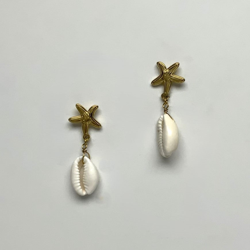 Starfish Conch Shell Earrings