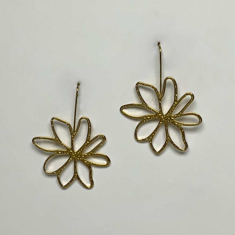 Flower Outline Drop Earrings