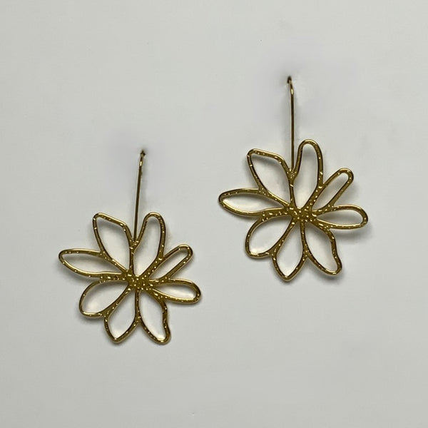 Flower Outline Drop Earrings