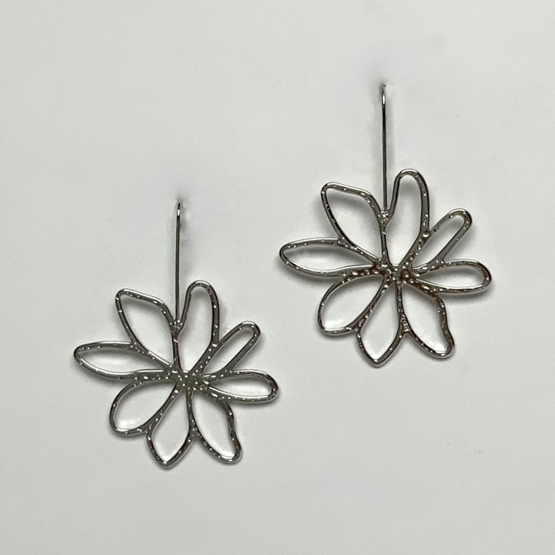Flower Outline Drop Earrings