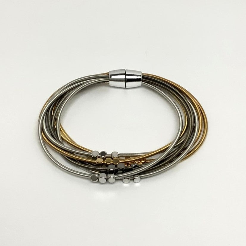 Guitar Strings w/Small Square Beads Bracelet