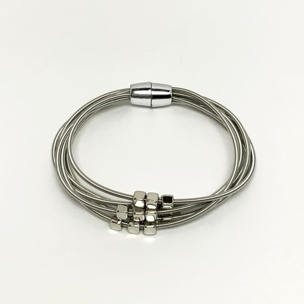 Guitar Strings w/Small Square Beads Bracelet