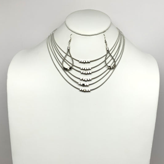 Layered Square Beaded Necklace