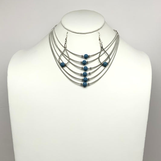 Layered Volcano Rock Pendant Necklace