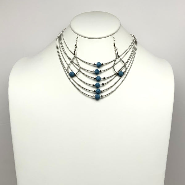 Layered Volcano Rock Pendant Necklace