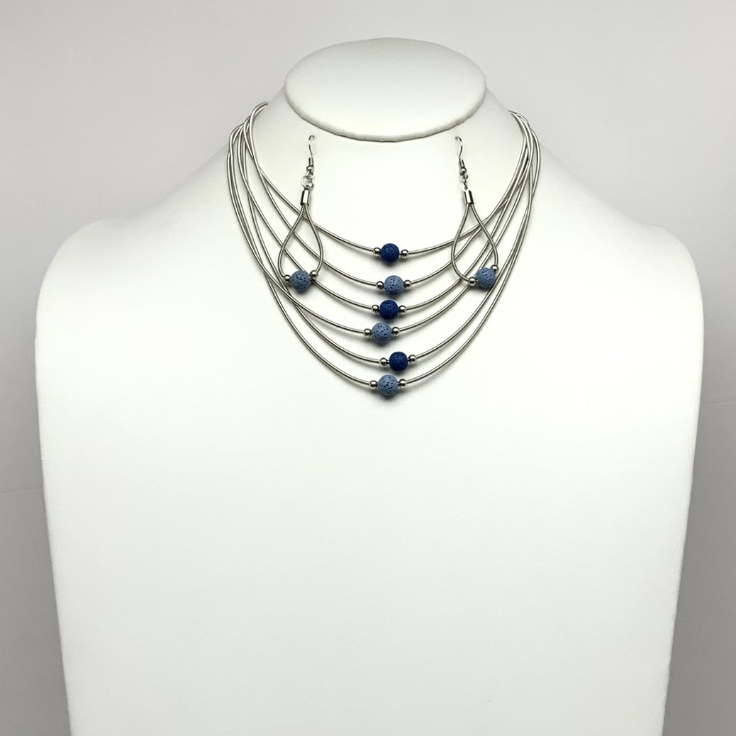 Layered Volcano Rock Pendant Necklace