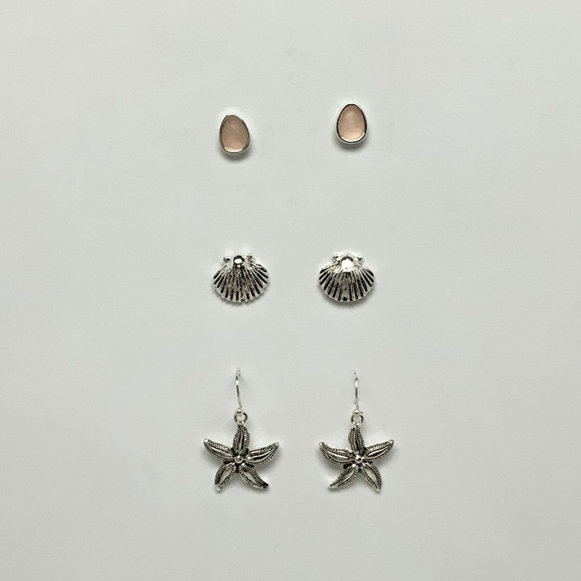 Nautical Set of 3 Stud Earrings
