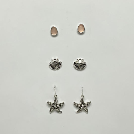 Nautical Set of 3 Stud Earrings