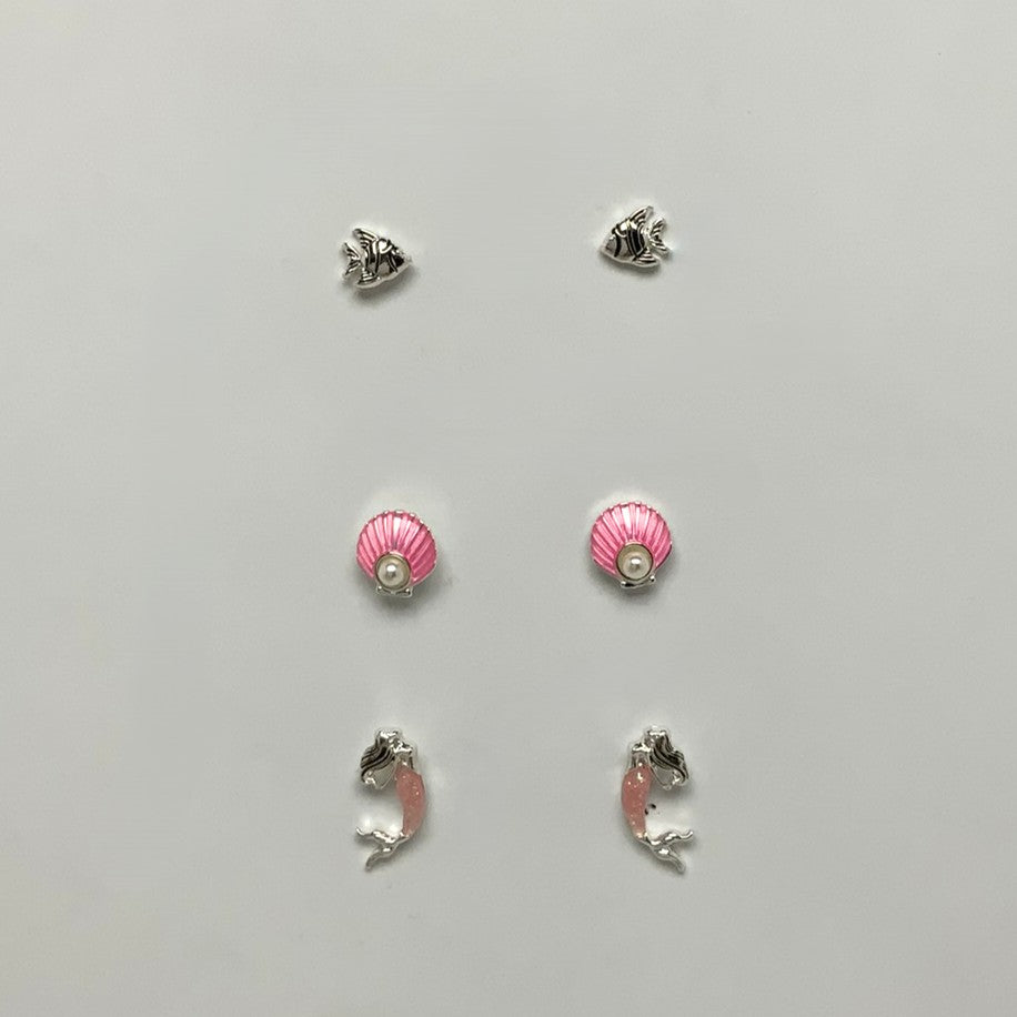 Sealife Set of 3 Sealife Stud Earrings