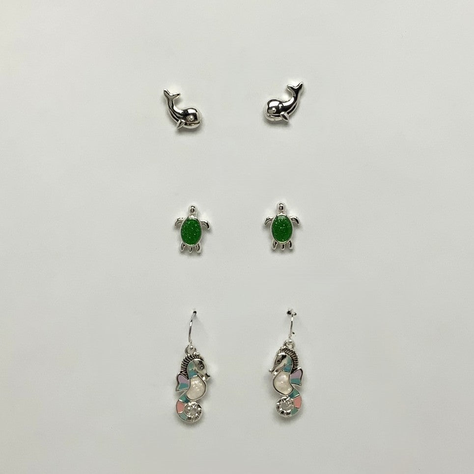 Sealife Set of 3 Stud Earrings