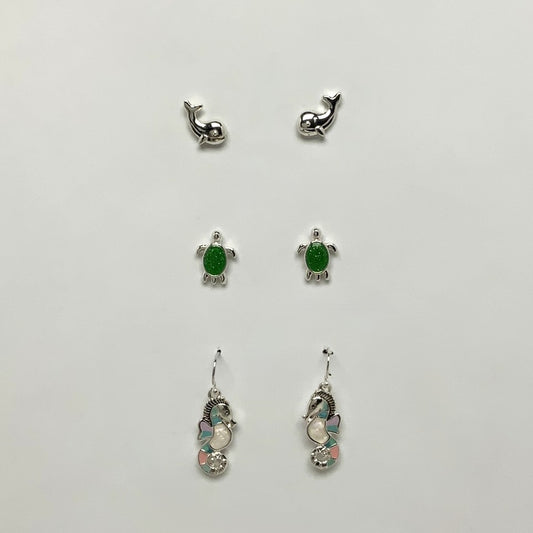 Sealife Set of 3 Stud Earrings