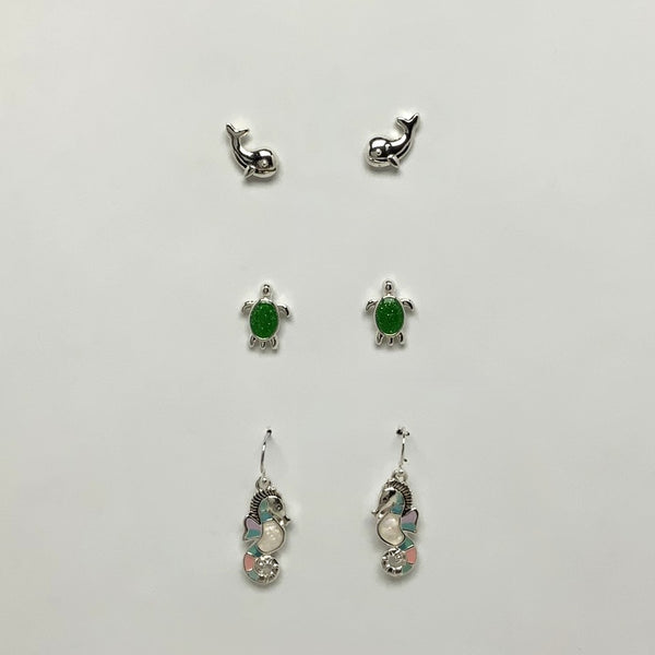 Sealife Set of 3 Stud Earrings