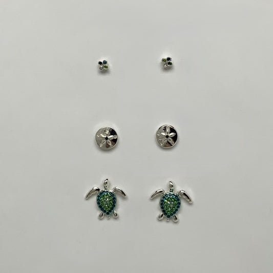 Set of 3 Stud Earrings