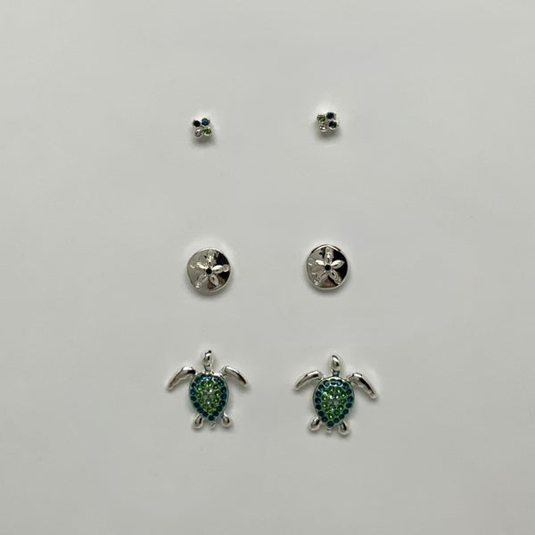 Set of 3 Stud Earrings