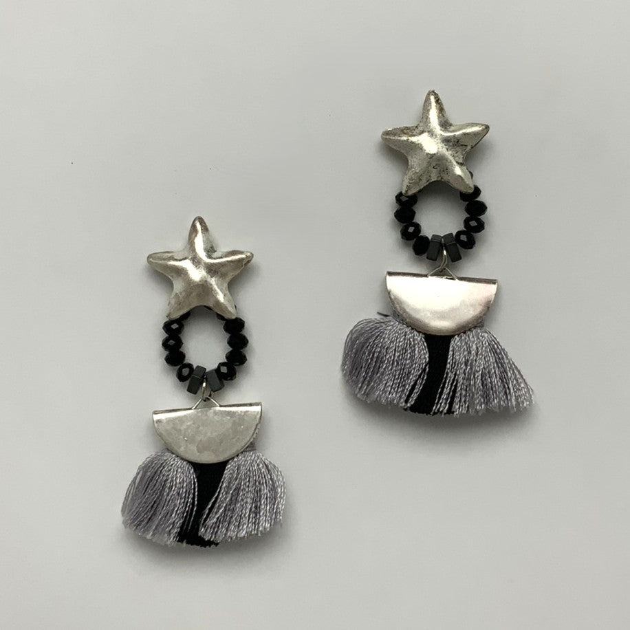Starfish Crystal and Tassel Earring